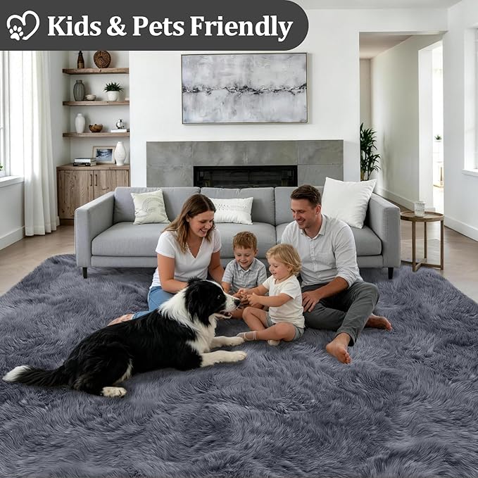 8x10 Area Rugs for Living Room Bedroom: Ultra Soft Fluffy Shag Rug Upgrade - Image 4