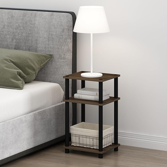 Furinno JUST Night Stand Set of 2, 3-Tier Turn-N-Tube Nightstand, Toolless - Image 7