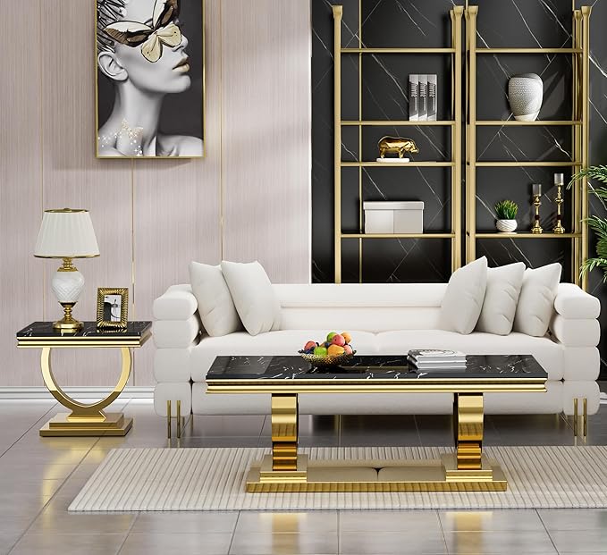 Henf 47" Marble Coffee Table - Image 3