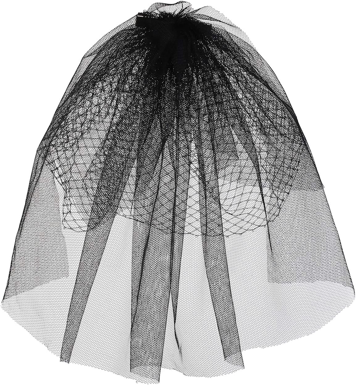 Ayliss Women Mesh Veils Black Bridal Birdcage Short Wedding Face Veil with Clip Tulle Gothic Bride Halloween Costume