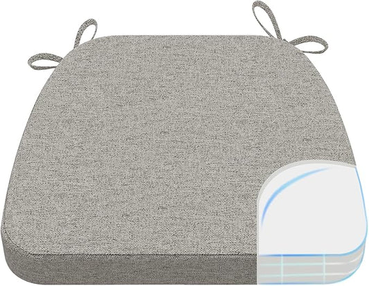 AAAAAcessories D-Shaped Chair Cushions, Machine-Washable Cover, Khaki Gray by AAAAAcessories
