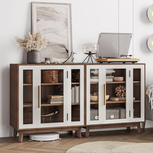 BELLEZE Set of 2 Sideboard 31 Inch Buffet Cabinet by BELLEZE