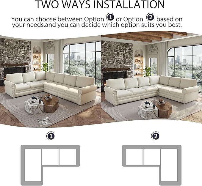 118" L-Shaped Sleeper Couch Bed - Image 5