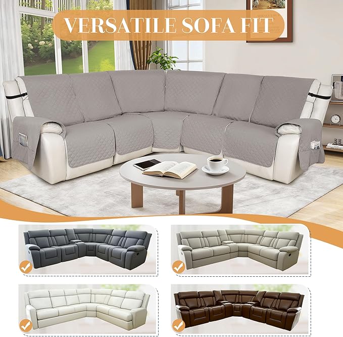 HDCAXKJ 100% Waterproof Reclining Sectional Couch Covers L Shape Recliner Sofa - Image 5