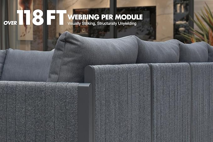 PURPLE LEAF Patio Furniture Set 7 Pieces Patio Seating Sofas Aluminum Furniture - Image 8