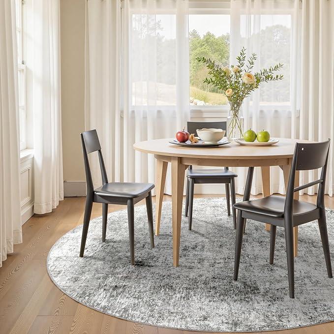 RELEANY Washable Area Rugs 6ft Non-Slip Modern Abstract Soft - Image 4