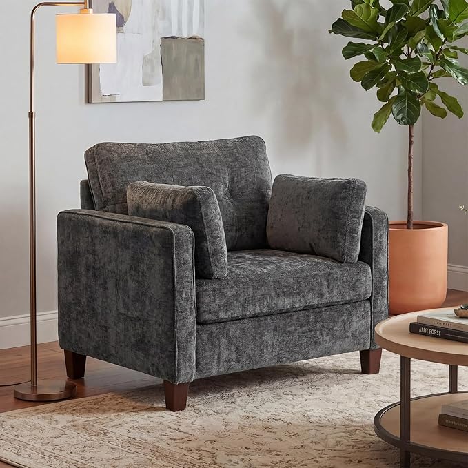 Luxury Oversized Accent Chair Set of 2, 40.9" Upholstered Piping Single - Image 3