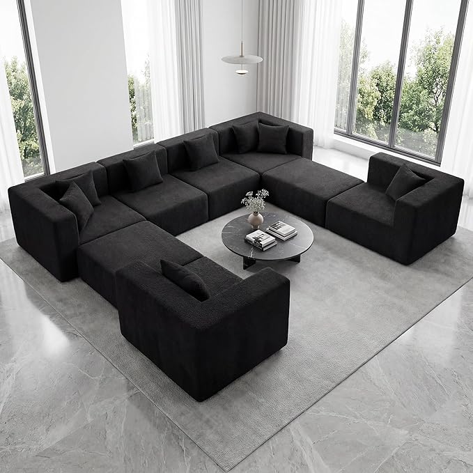 MONVANE Modular Sectional Sofa, Oversized 8 Seat Convertible U Shaped Couch - Image 2