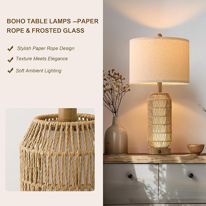 OYEARS 25" Table Lamps Set of 2 - Image 3
