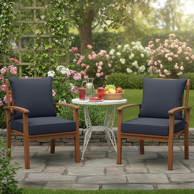 Summsun Outdoor Chair Cushion 19 x 19 Inch, Backrest and Seat Cushion Set - Image 2