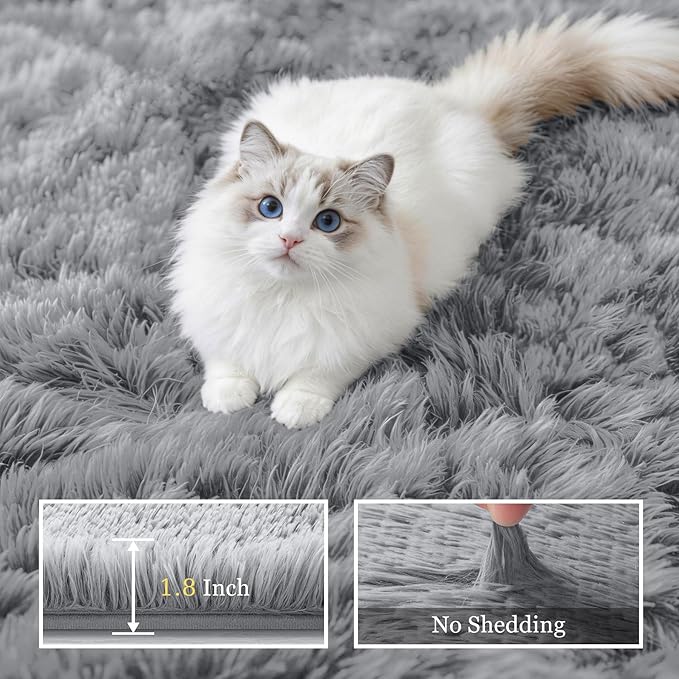 Fluffy Area Rugs 9x12 Living Room Bedroom: Ultra Soft Shag Rug Upgrade Non-Slip - Image 5