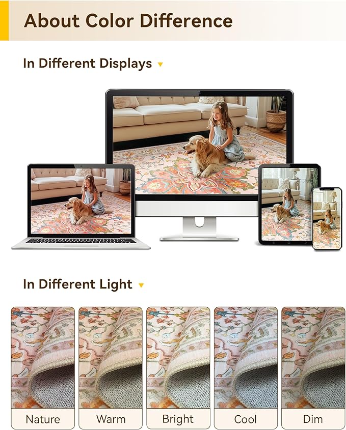 RELEANY Area Rugs 2'x6' Runner Rug Non Slip Washable - Image 8