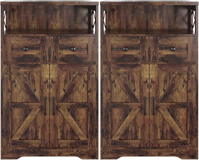 Befrases Set of 2 Farmhouse Storage Cabinet by Befrases