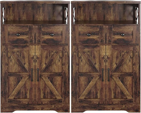 Befrases Set of 2 Farmhouse Storage Cabinet by Befrases