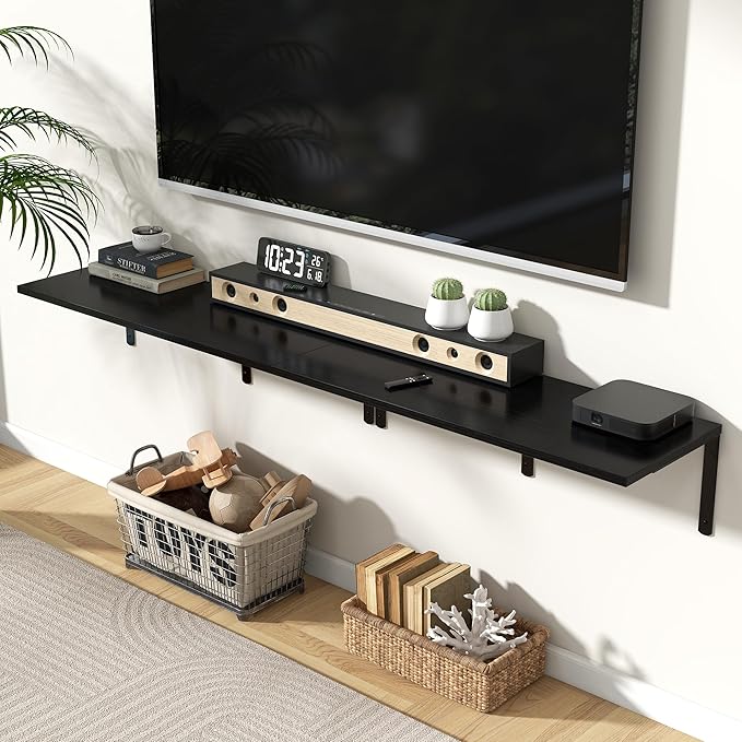 Fun Memories Floating Shelves for Wall, 12 Inch Deep Floating Shelves Set of 2 - Image 2
