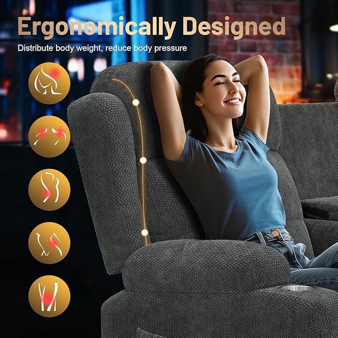 3-Seater Reclining Loveseat Sofa - Image 8