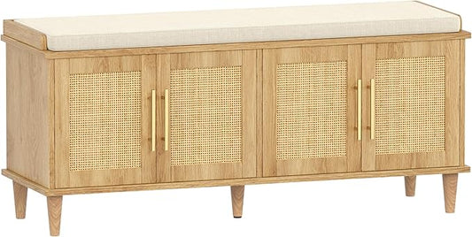 Akxomel Rattan Shoe Storage Bench by Akxomel