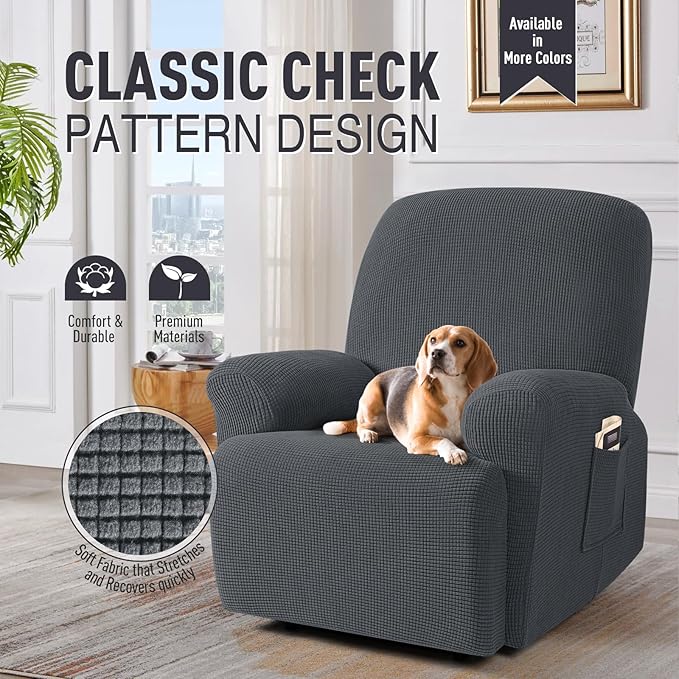 TAOCOCO Recliner Cover 4-Pieces, Recliner Stretch Sofa Slipcover, Recliner - Image 2