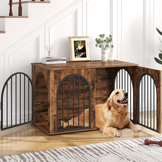 Hzuaneri 39.4" Wooden Dog Crate Furniture, Indoor Dog Kennel Dogs Cage by Hzuaneri