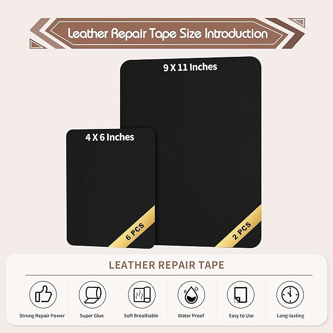 KING MOUNTAIN Leather Repair Patch, 2 Packs 9 x 11 Inches self Adhesive Leather - Image 4