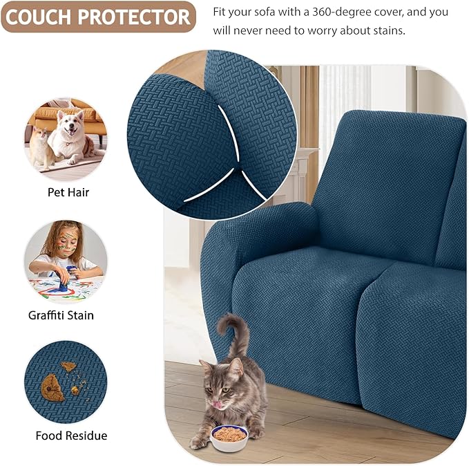 ALIECOM 100% Waterproof Recliner Sectional Couch Covers L Shape Stretch Corner - Image 6