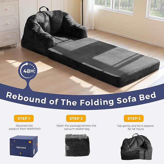 MAXYOYO Folding Sofa Bed with Backrest, Boneless Fold Out Couch Bed with Handle - Image 8