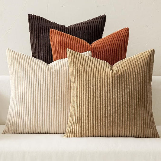 MIULEE Boho Farmhouse Throw Pillow Covers 20x20 Inch Set of 4 Rustic Mordern by MIULEE