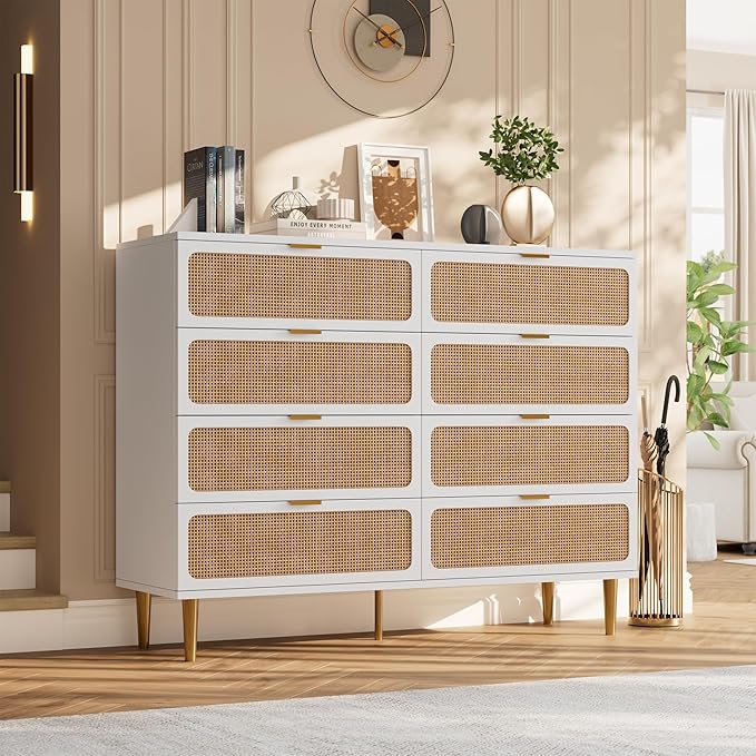 GarveeHome Rattan 8 Drawer Dressers - Image 3