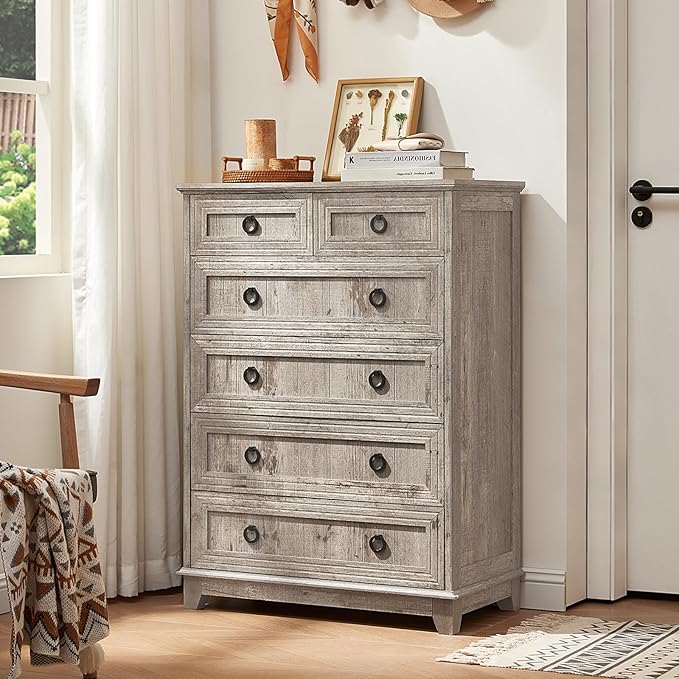 Joaxswe Farmhouse 6 Drawer Dresser - Image 10