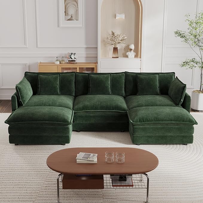 mikibama Modular Sectional Sofa, 111.5 Inch U Shaped Couch Set - Image 9