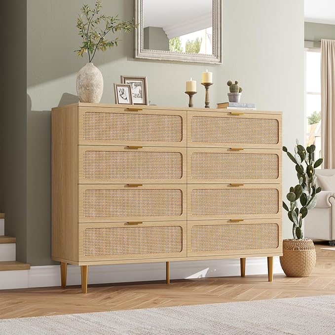 GarveeHome Rattan 8 Drawer Dressers - Image 3