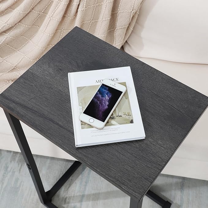 AMHANCIBLE C Shaped End Tables Set of 2, Couch Side Tables that Slide Under Sofa - Image 6