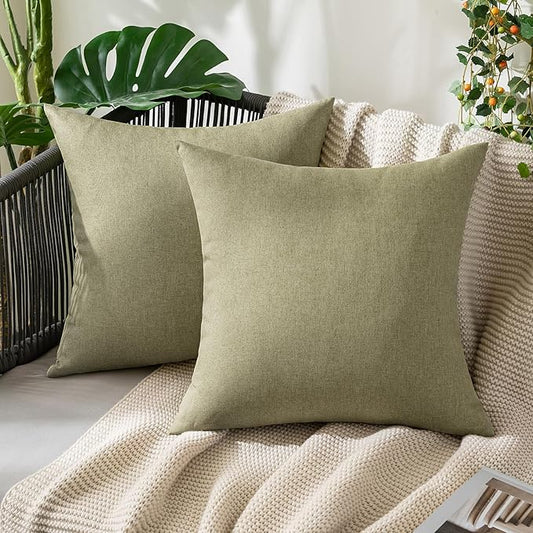 MIULEE Pack of 2 Decorative Outdoor Solid Waterproof Throw Pillow Covers Spring by MIULEE