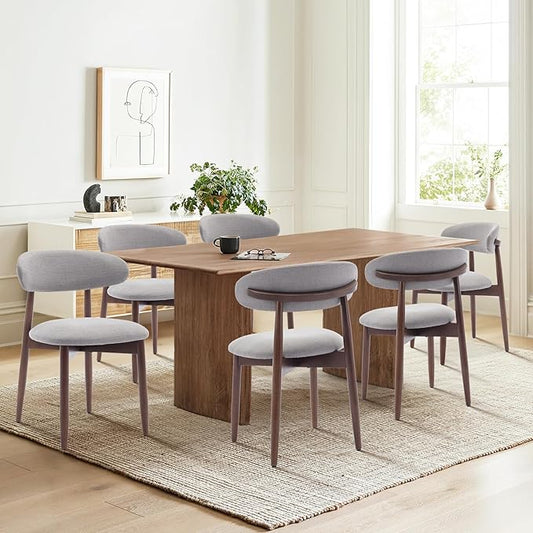 COLAMY Wooden Dining Chairs Set of 6, Modern Fabric Upholstered Dining Room by COLAMYHOME