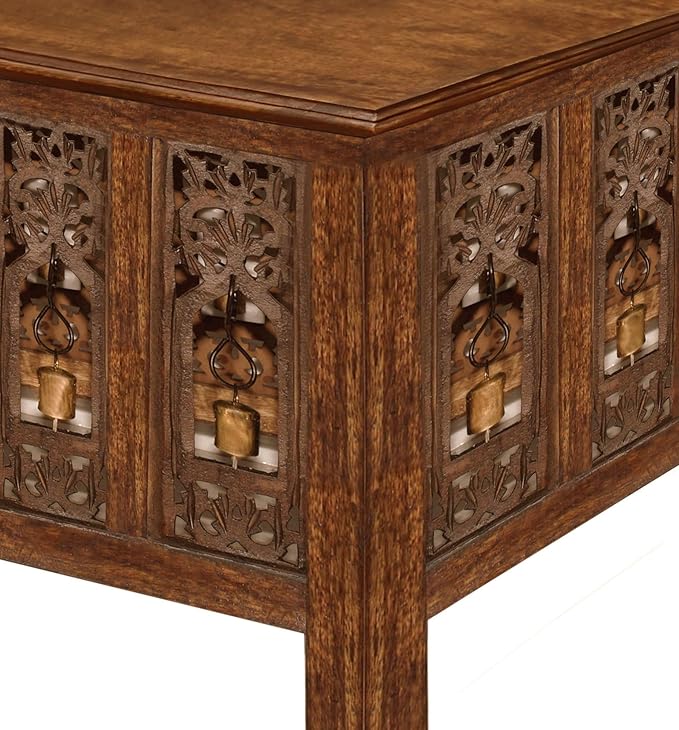 COTTON CRAFT Solid Wood Coffee Table – Ghanti Bells Hand Carved Center Table - Image 6