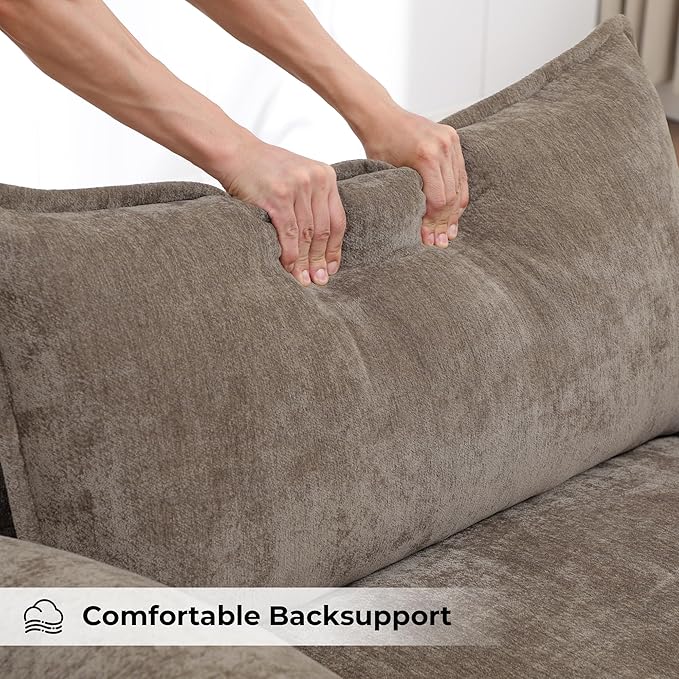 Oversized Accent Chair with Ottoman Set of 2, Upholstered Armchair with Extra - Image 9