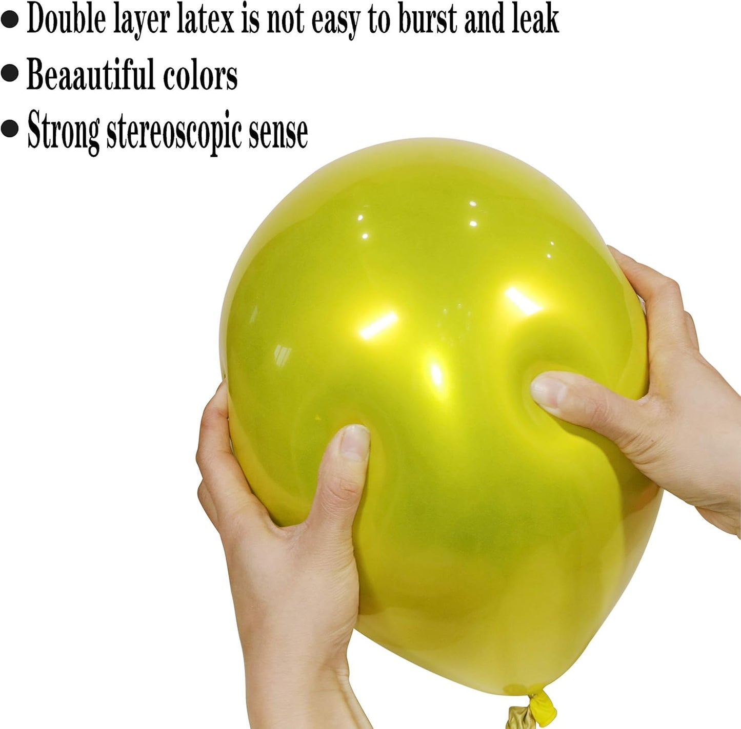 Metallic Yellow Balloong 50pcs 12 inch metallic chrome yellow balloons,double layer yellow balloons are more durable suitable for wedding,birthday party balloon decorations
