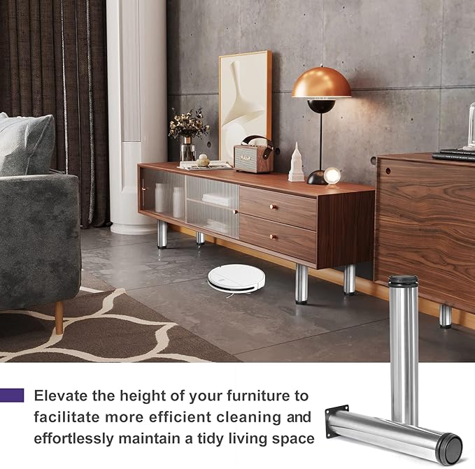 12 Inch Metal Furniture Legs Stainless Steel Adjustable Legs Silver Metal Legs - Image 4