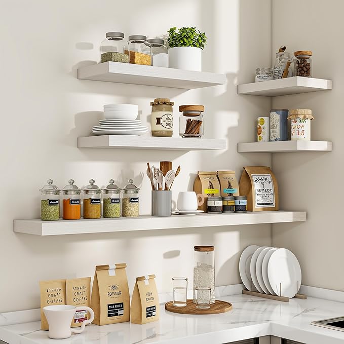 Acovy 36 Inch Floating Shelves, Wooden Shelves - Image 7