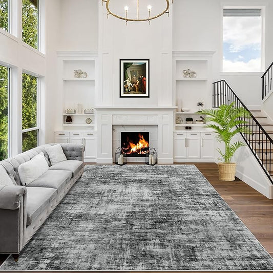10x14 Area Rugs Washable Rug: Modern Abstract Living Room Rug Soft Anti-Skid by GENTDRIZZ
