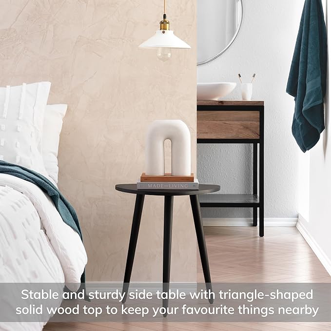 MH London Tri Pin Side Table I Handmade Natural Mango Wood, Naturally Moisture - Image 4
