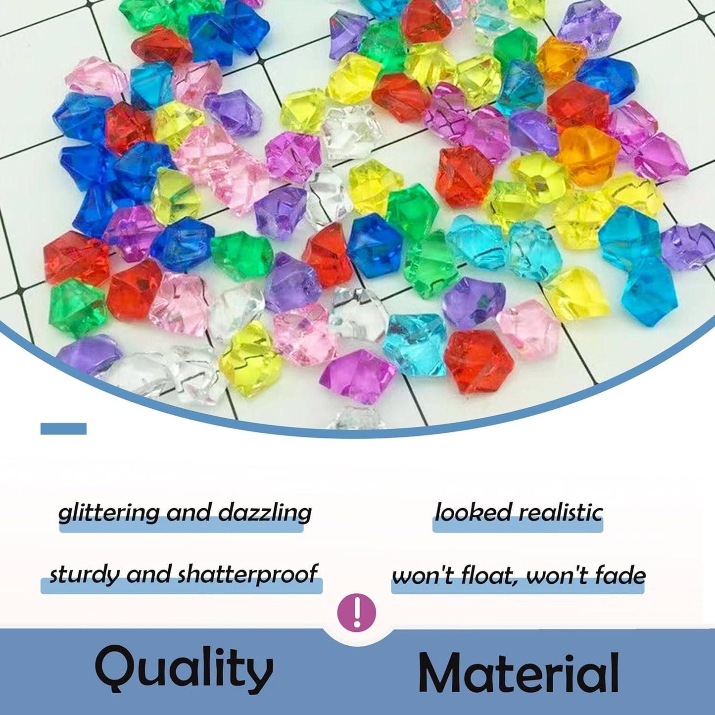 Fake Crushed Ice Cubes 1000pcs Multicolor Acrylic Crystal Rocks Multi Colored Fake Ice Rocks Acrylic Gems Stones for Easter Vase Fillers Mermaid Birthday Party Wedding Floral Arrangement Home Decor