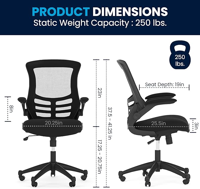 Flash Furniture Kelista Mid-Back Swivel Office Chair - Image 3