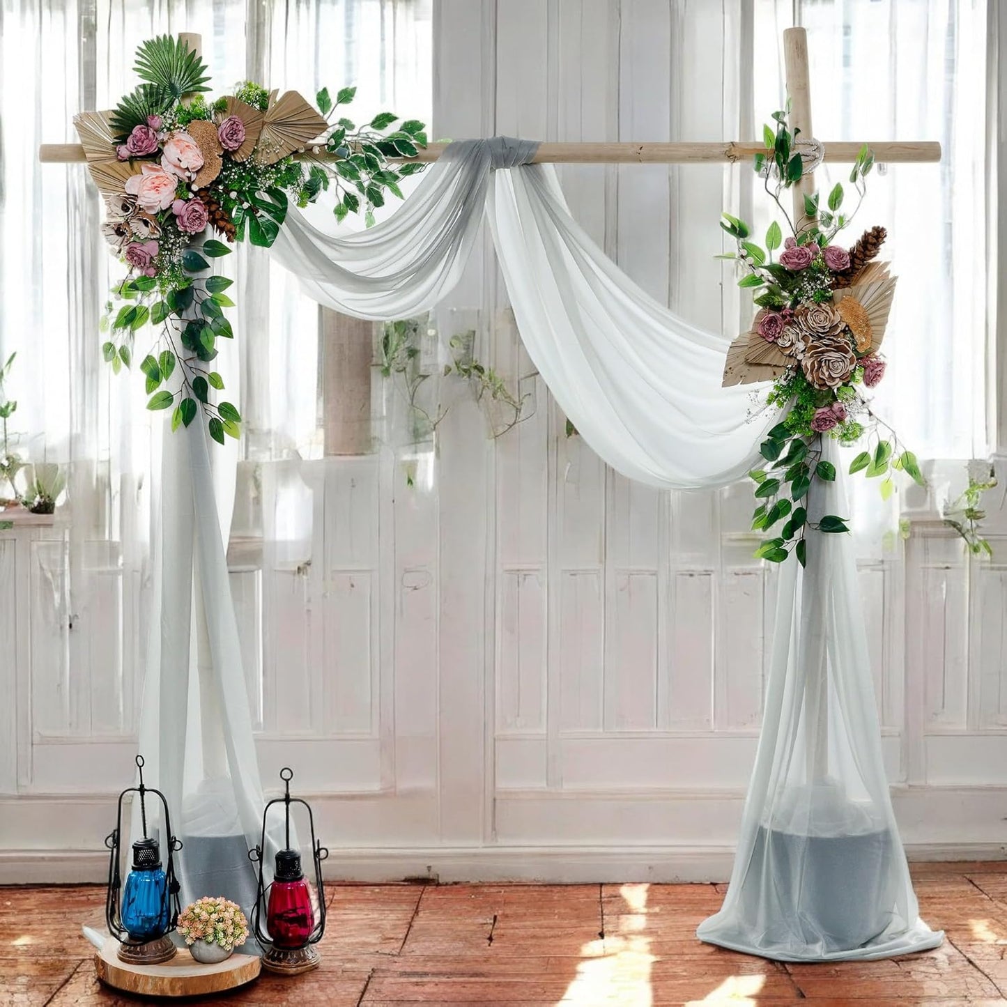 MDS Halloween Chiffon Draping Fabric - 1 Panel, 30" Wide x 75ft Long - Sheer Spooky Arbor & Canopy Drapery for Haunted House Backdrops, Party Ceilings, DIY Costumes & Themed Events - Gray