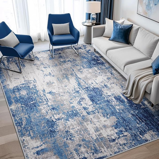 RELEANY Washable Area Rugs 4'x6' Non-Slip Modern Abstract Soft by RELEANY
