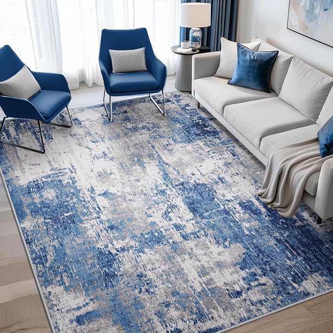 RELEANY Washable Area Rugs 7'x9' Non-Slip Modern Abstract Soft - Image 6