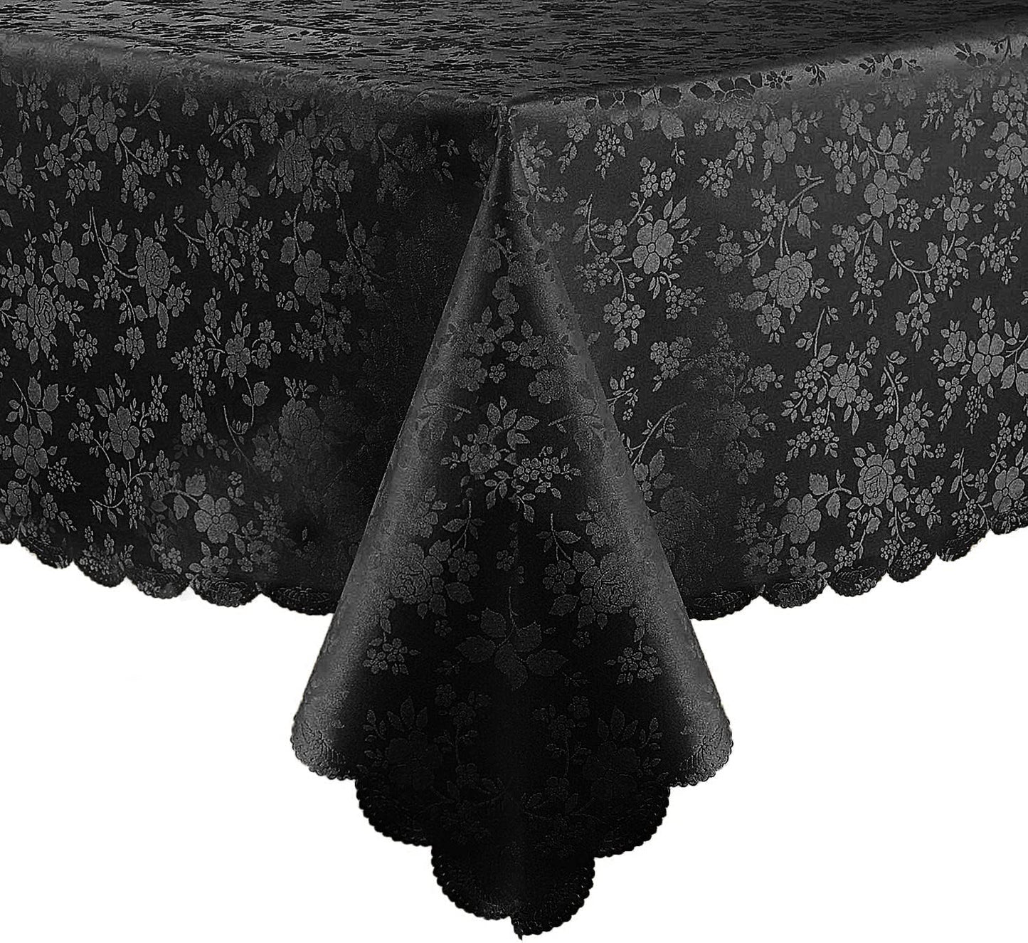 Smiry Rectangle Table Cloth, Waterproof Heavy Duty Vinyl Tablecloths, Wipeable Washable Table Cover for Kitchen and Dining Room (Black, 60" X 120")