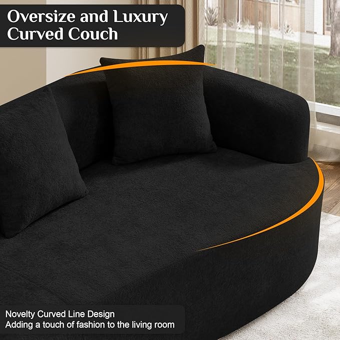 Oversized Sectional Sofa for Living Room, Modern Luxury Plush Chenille 4-Seater - Image 5