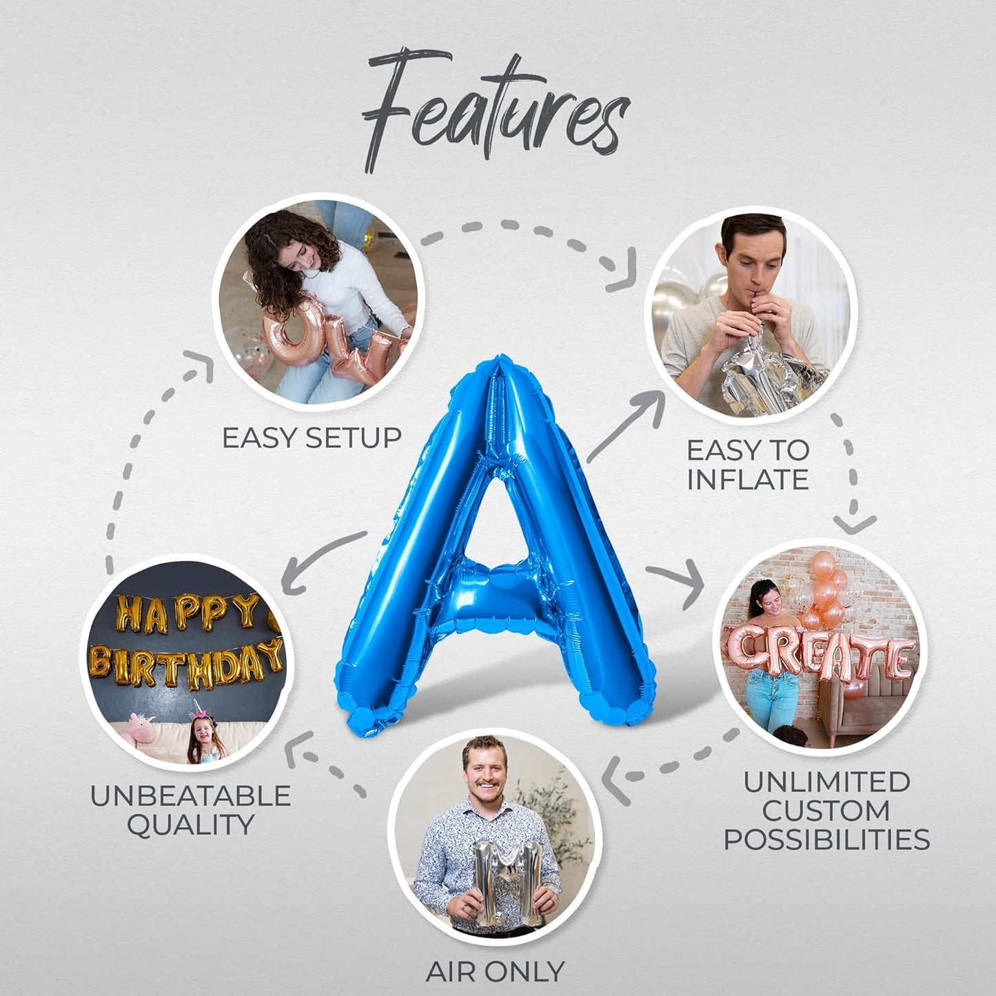 Letter Balloons - LETS GO GIRLS 16" Inch Alphabet Letters Foil Mylar Balloon Bachelorette or Hen Party Banner (Blue)