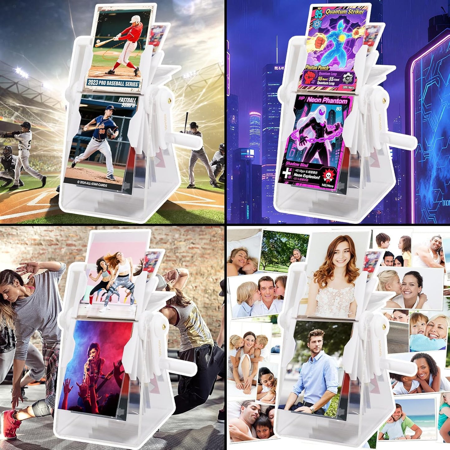 24-Slot Card Flip Book Display Stand,Trading Card Holder with Clear Protector for Gaming Cards, MTG, Sports Cards (Baseball/Basketball)